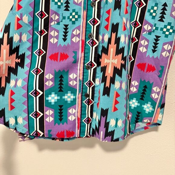 VTG Women's Diamond L Western Wear Button Down Shirt USA Size Large - Picture 3 of 7